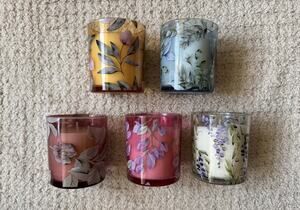 Simply Indulgent Candle Set 5pc 7oz Floral Soy Wax Scented Partial Gift Set